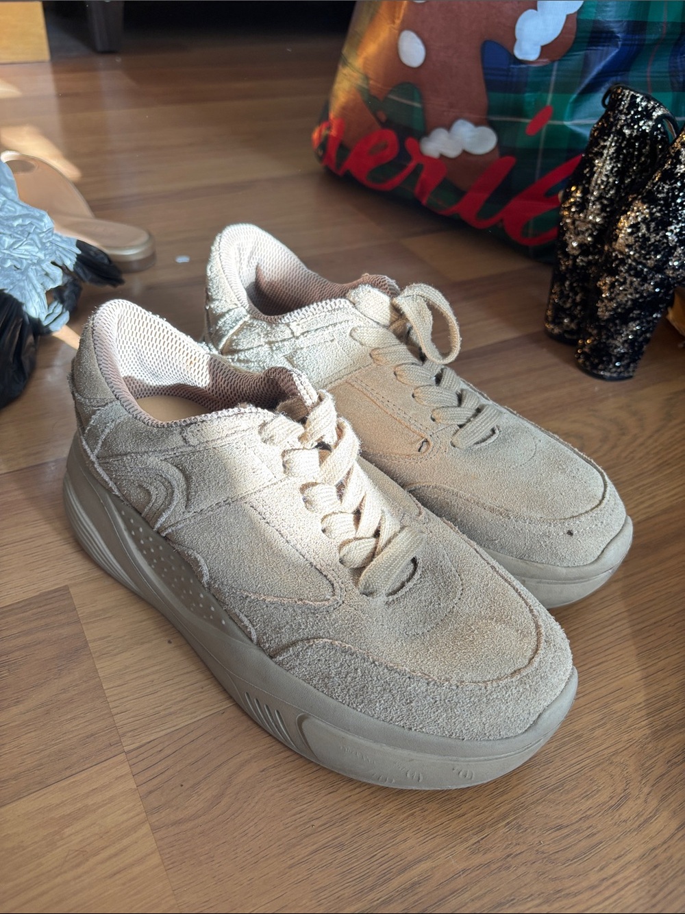 Zara Beige Mesh Sneakers